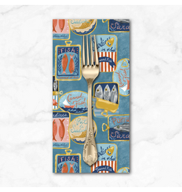 PD's Monaluna Collection Villa Sol, Tinned Fish in Sea Blue, Dinner Napkin