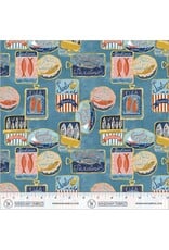PD's Monaluna Collection Villa Sol, Tinned Fish in Sea Blue, Dinner Napkin
