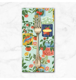 PD's Monaluna Collection Villa Sol, Tomato Tomahto in Aqua, Dinner Napkin