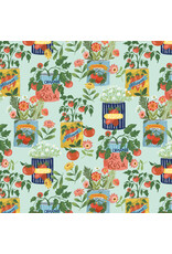 Monaluna Villa Sol, Tomato Tomahto in Aqua, Fabric Half-Yards