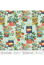 Monaluna Villa Sol, Tomato Tomahto in Aqua, Fabric Half-Yards