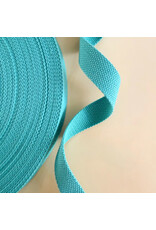 Minki Kim Teal Cotton Webbing Strapping 1" wide, by the yard