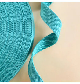 Minki Kim Teal Cotton Webbing Strapping 1" wide, by the yard
