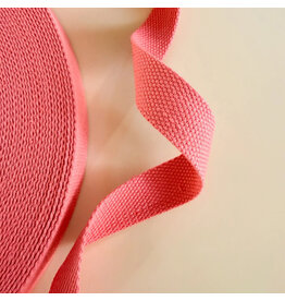 Minki Kim Salmon Cotton Webbing Strapping 1" wide, by the yard