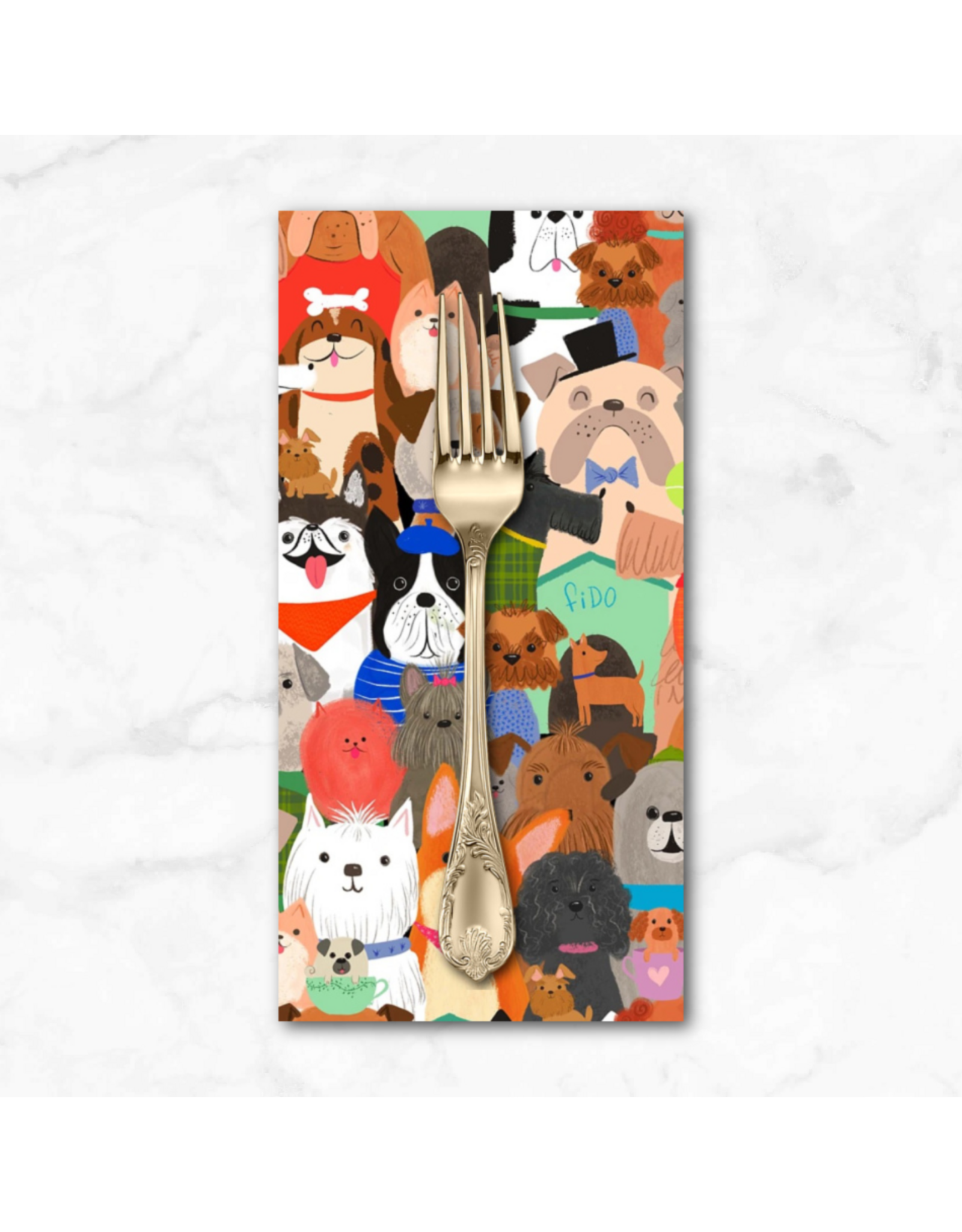 PD's Timeless Treasures Collection I Love Dogs, Packed Dogs in Multi, Dinner Napkin
