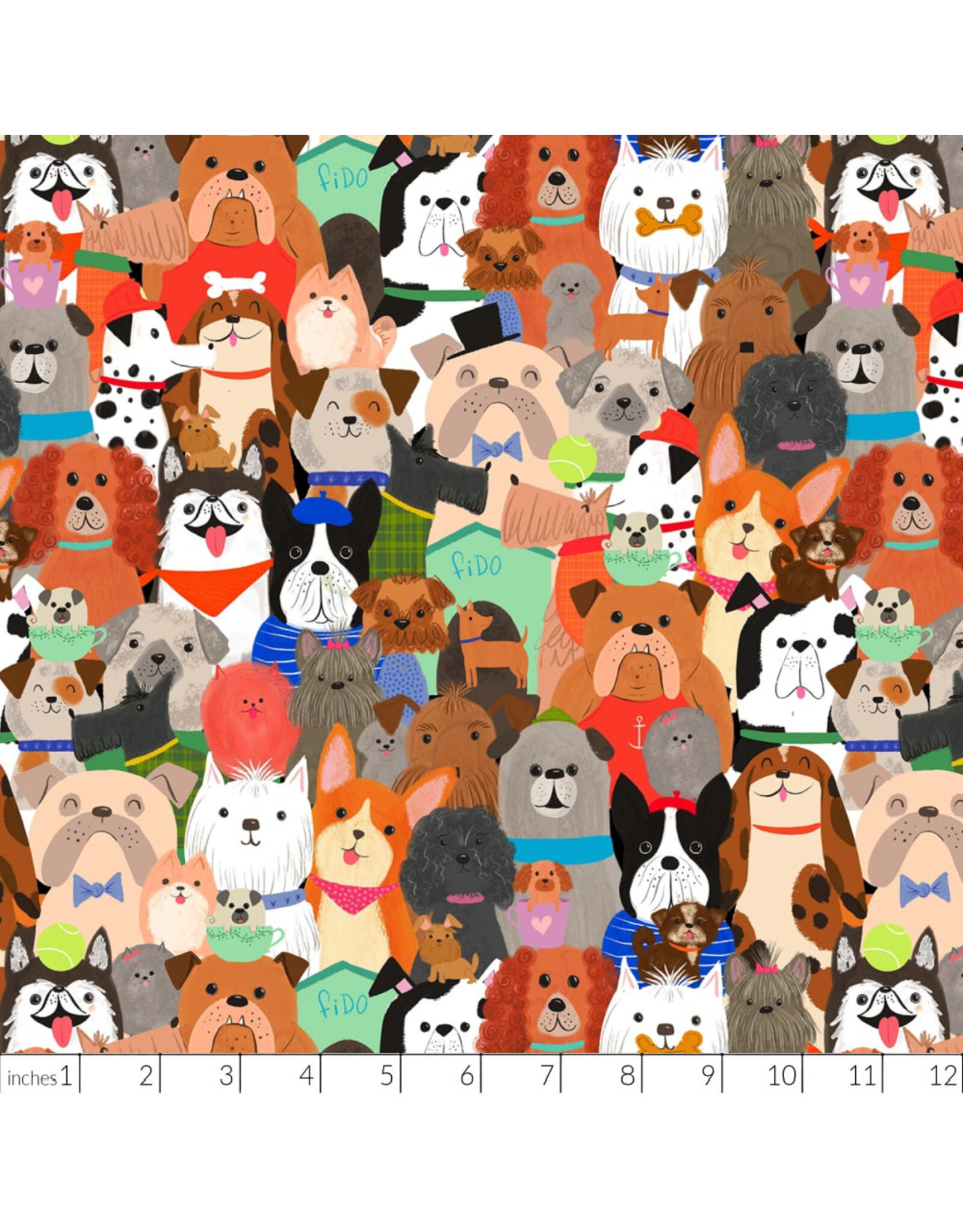 PD's Timeless Treasures Collection I Love Dogs, Packed Dogs in Multi, Dinner Napkin