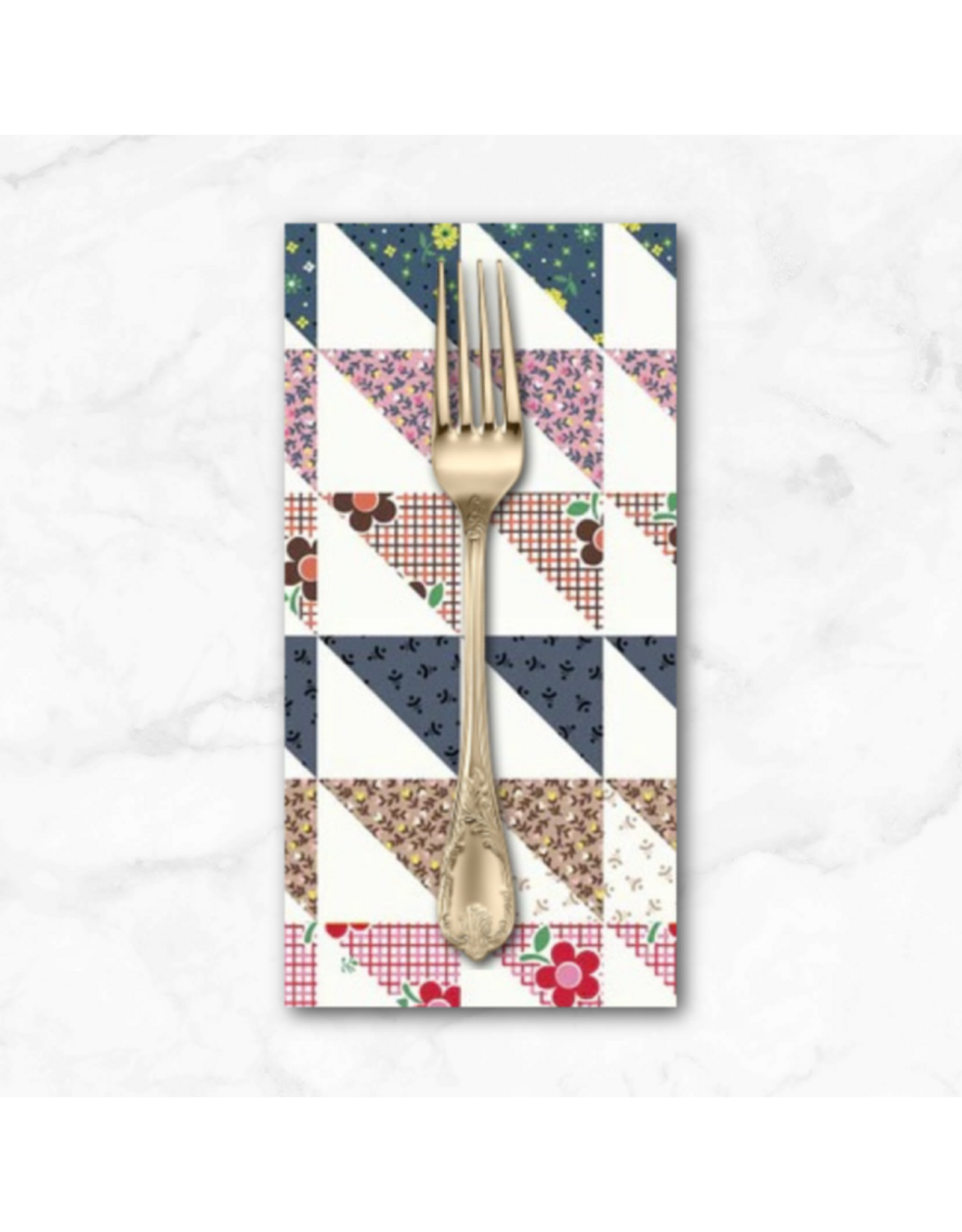PD's Windham Collection Made Easy, Triangle Stripe Cheater in Ivory, Dinner Napkin
