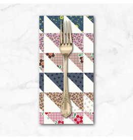 PD's Windham Collection Made Easy, Triangle Stripe Cheater in Ivory, Dinner Napkin