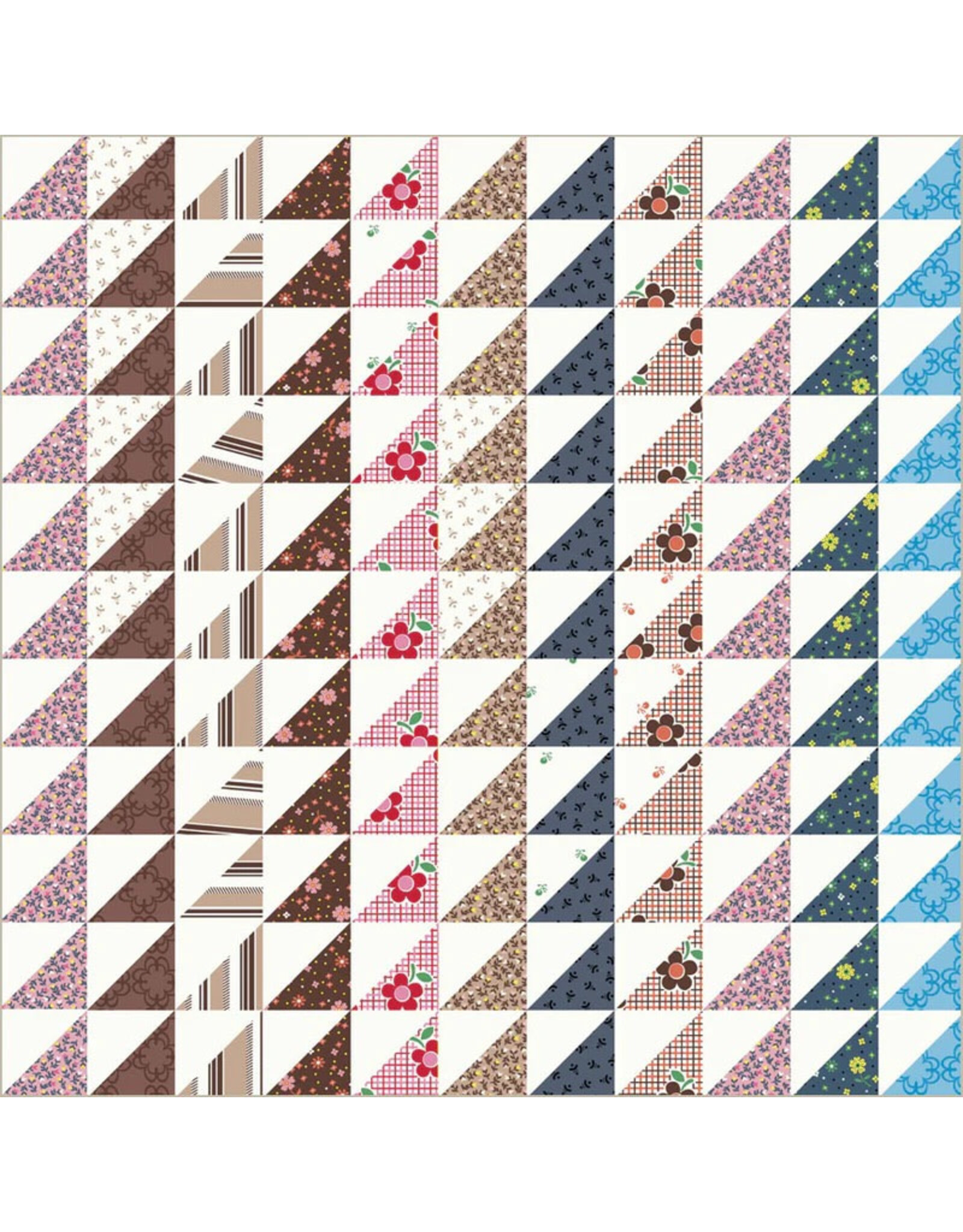 PD's Windham Collection Made Easy, Triangle Stripe Cheater in Ivory, Dinner Napkin