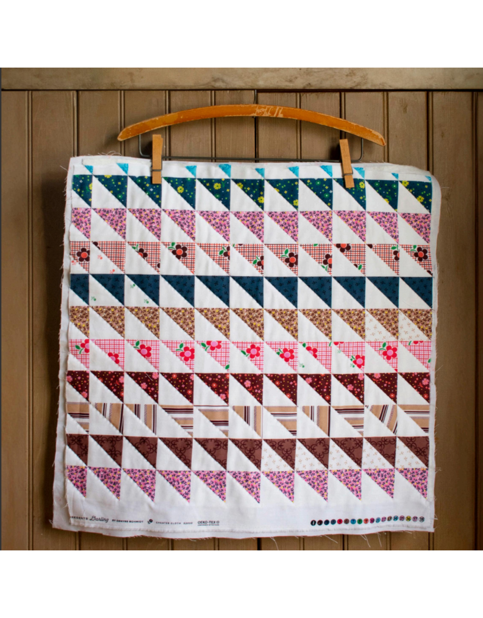 Denyse Schmidt Made Easy, Triangle Stripe Cheater in Ivory, Fabric Half-Yards