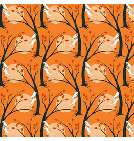 Mary Engelbreit Moonlight Mischief, Haunted Hallows in Orange, Fabric Half-Yards