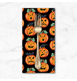 PD's Mary Engelbreit Collection Moonlight Mischief, Jack-O-Lanterns in Black, Dinner Napkin