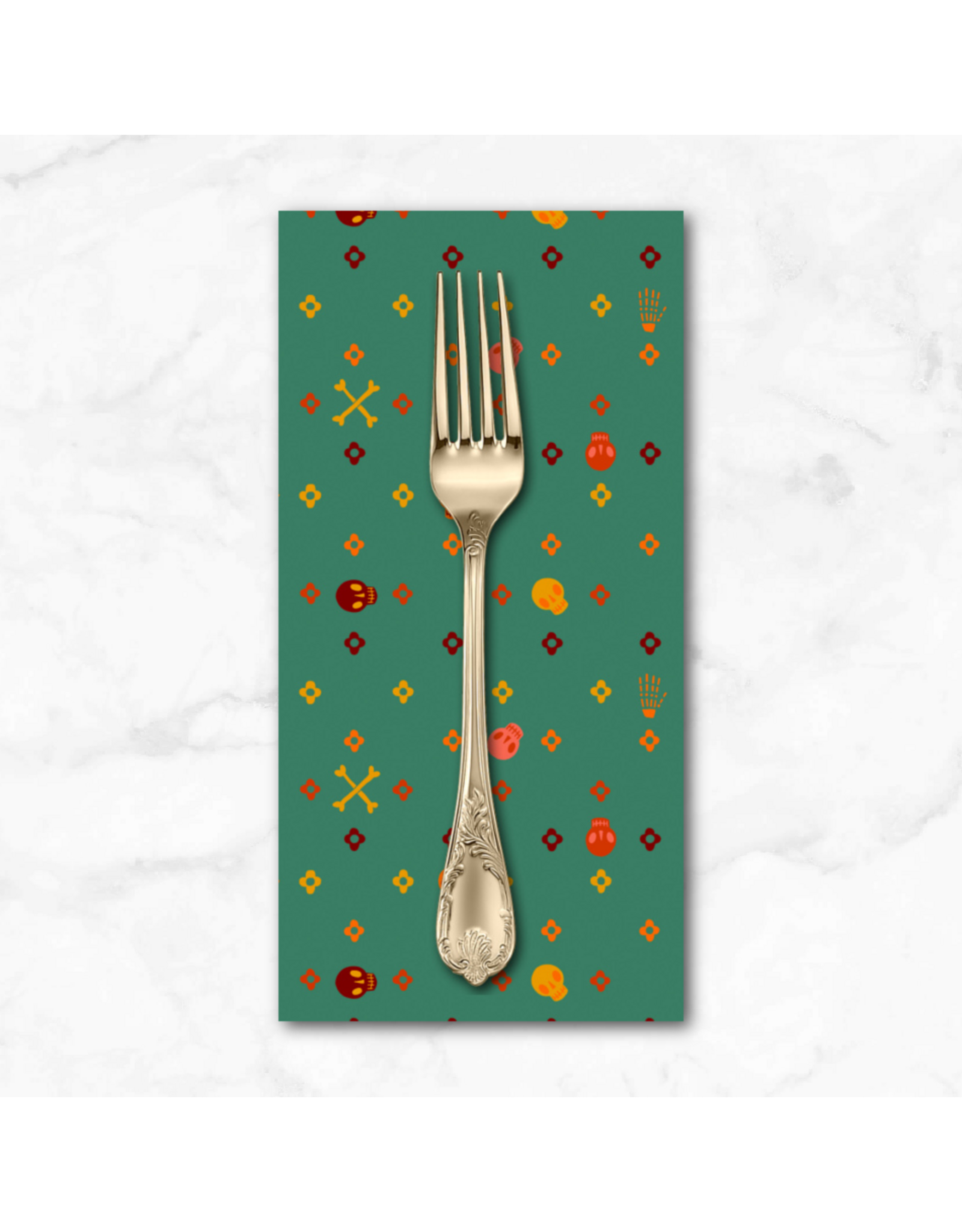 PD's Cori Dantini Collection More Than Bones, Flowery Bones in Teal, Dinner Napkin