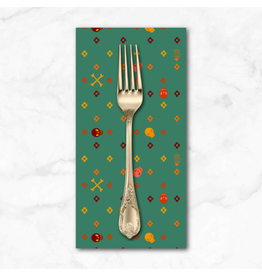 PD's Cori Dantini Collection More Than Bones, Flowery Bones in Teal, Dinner Napkin
