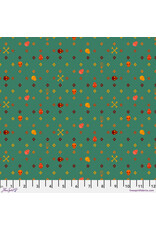 Cori Dantini More Than Bones, Flowery Bones in Teal, Fabric Half-Yards