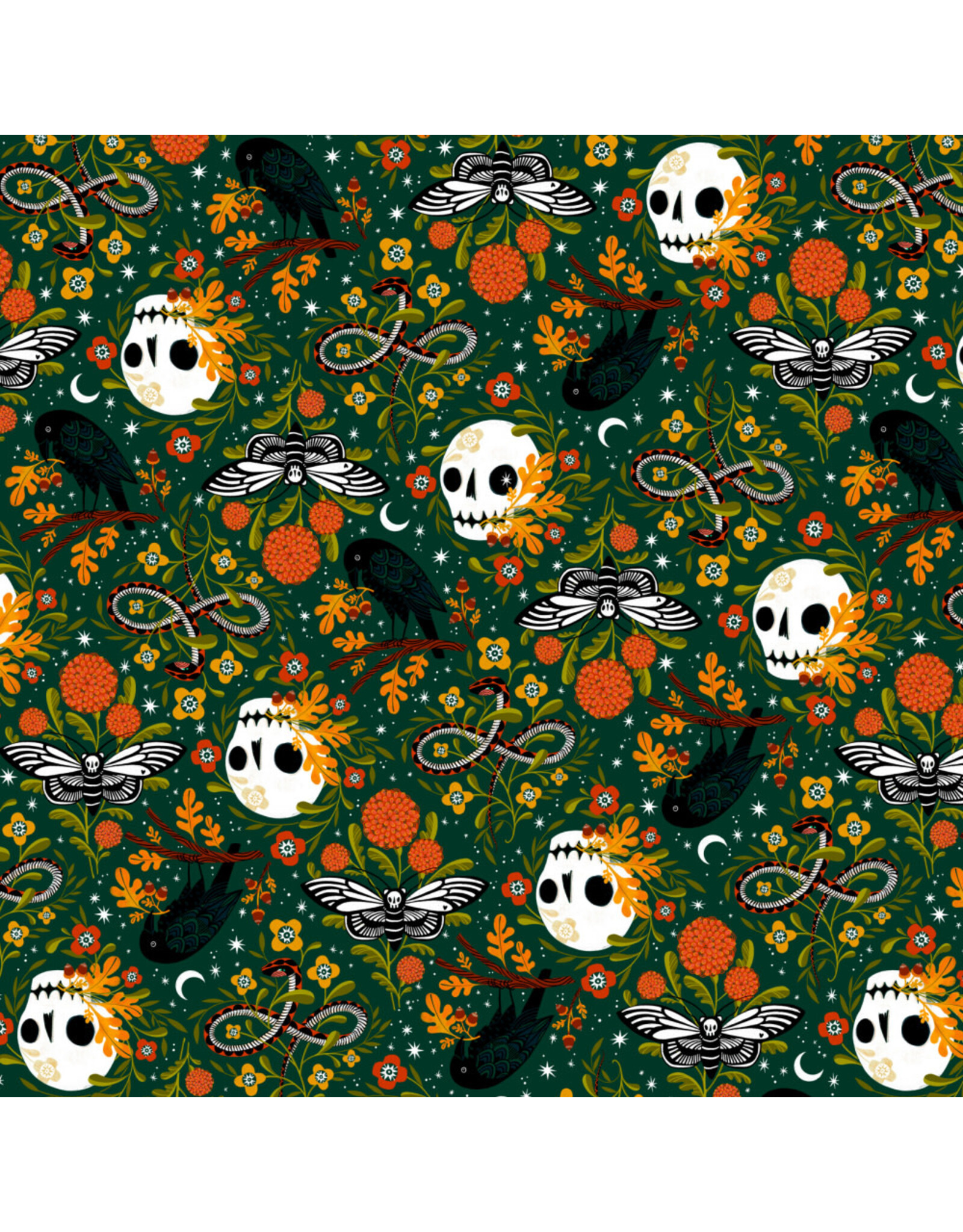 Cori Dantini More Than Bones, Fright in Hunter, Fabric Half-Yards