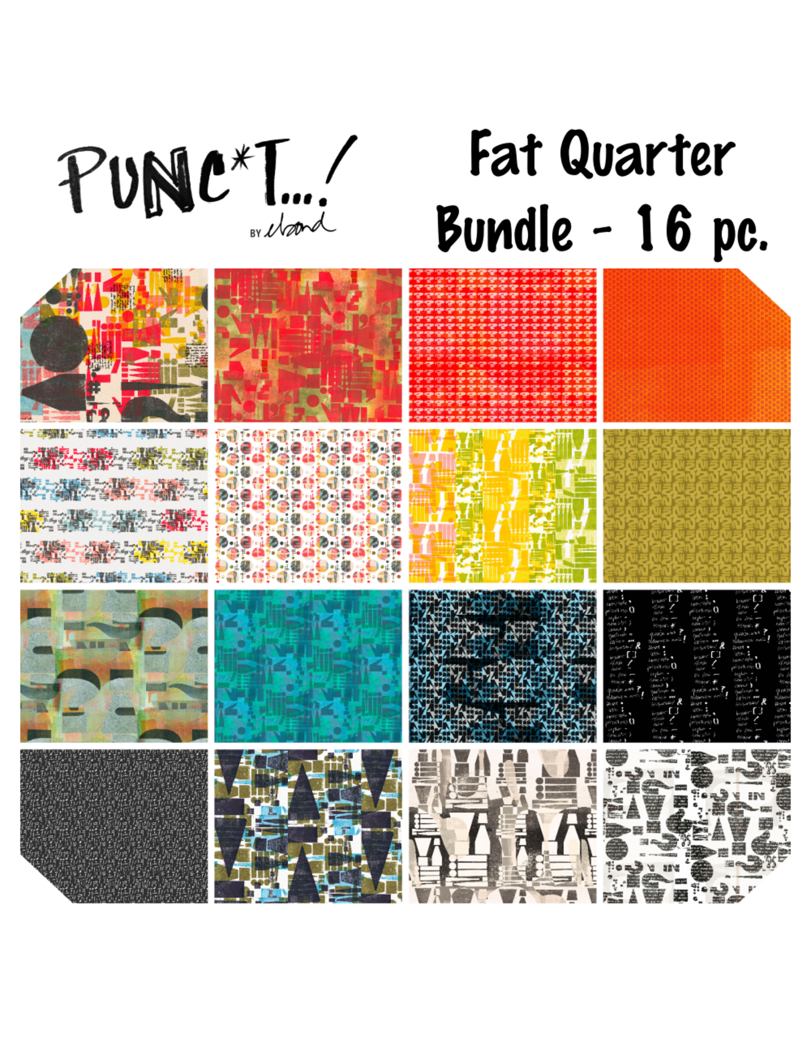 e bond Punc*t, Fat Quarter Bundle - 16 pc.
