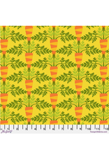 Jane Sassaman Vegetable Patch,  Small Carrot in Yellow, Fabric Half-Yards