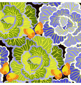 Jane Sassaman Vegetable Patch,  Cabbage in Peri, Fabric Half-Yards