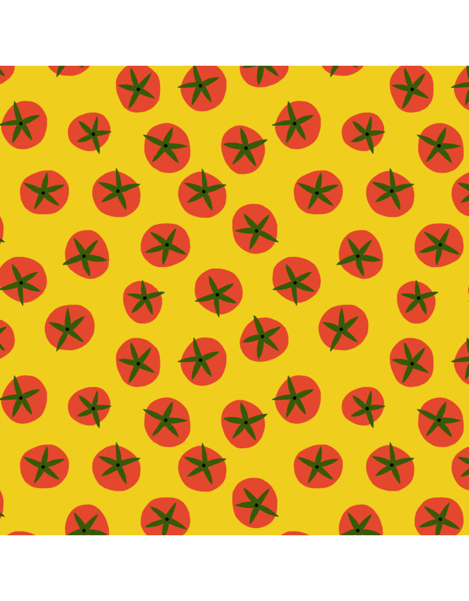 Jane Sassaman Vegetable Patch,  Tomato in Yellow, Fabric Half-Yards