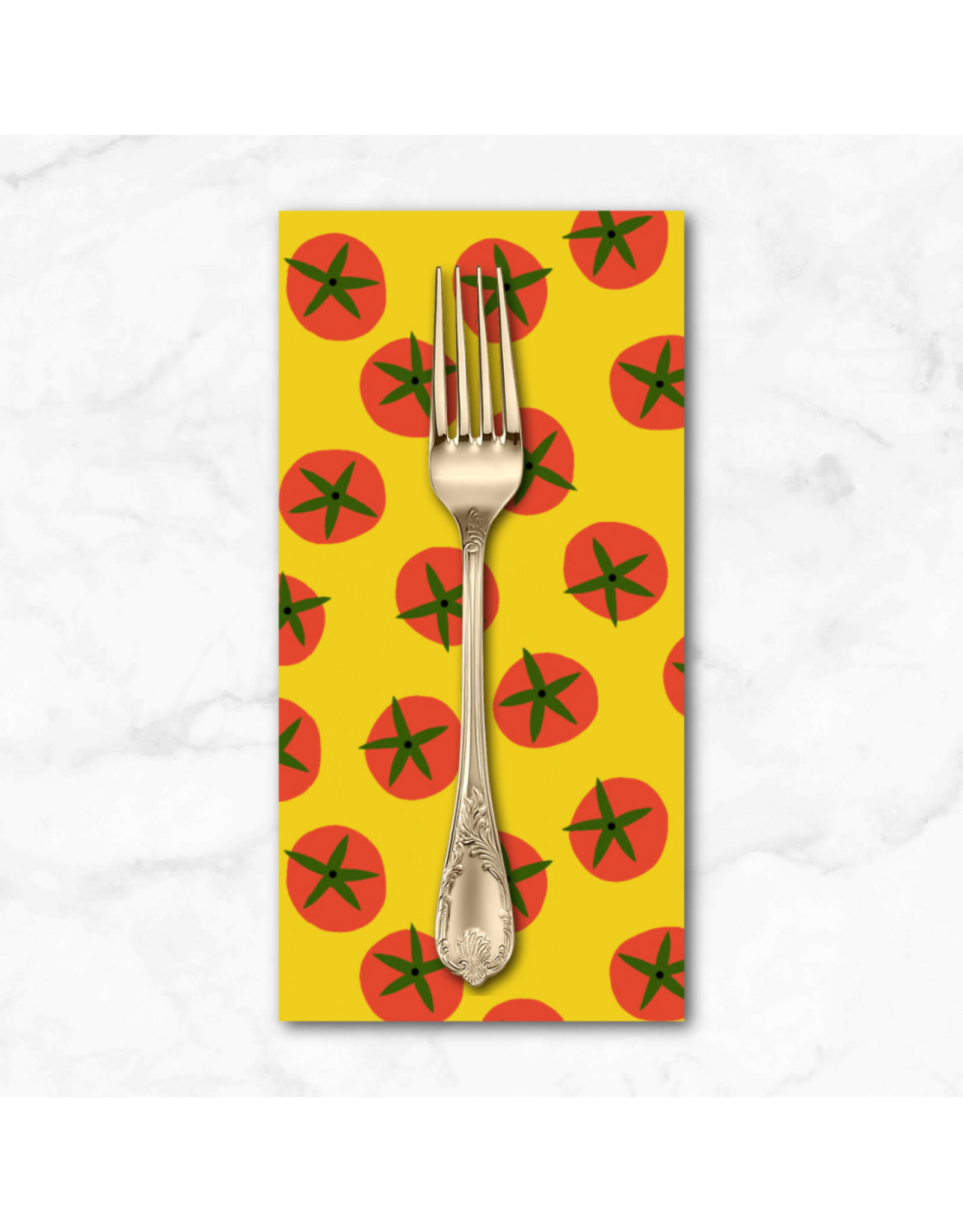 PD's Jane Sassaman Collection Vegetable Patch, Tomato in Yellow, Dinner Napkin