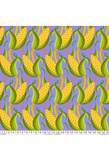Jane Sassaman Vegetable Patch,  Corn in Blue, Fabric Half-Yards