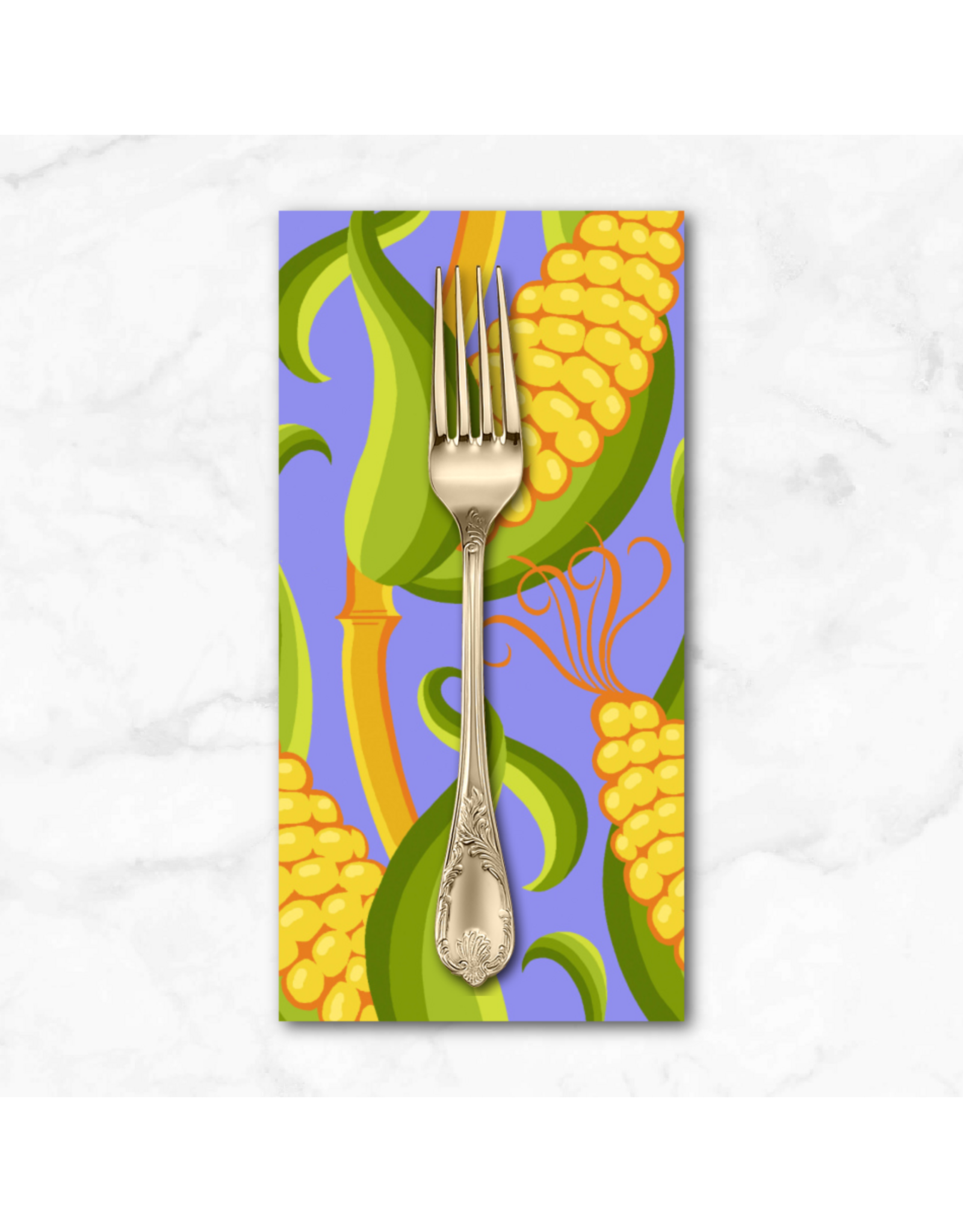 PD's Jane Sassaman Collection Vegetable Patch, Corn in Blue, Dinner Napkin