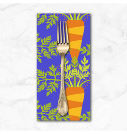 PD's Jane Sassaman Collection Vegetable Patch, Carrot in Blue, Dinner Napkin