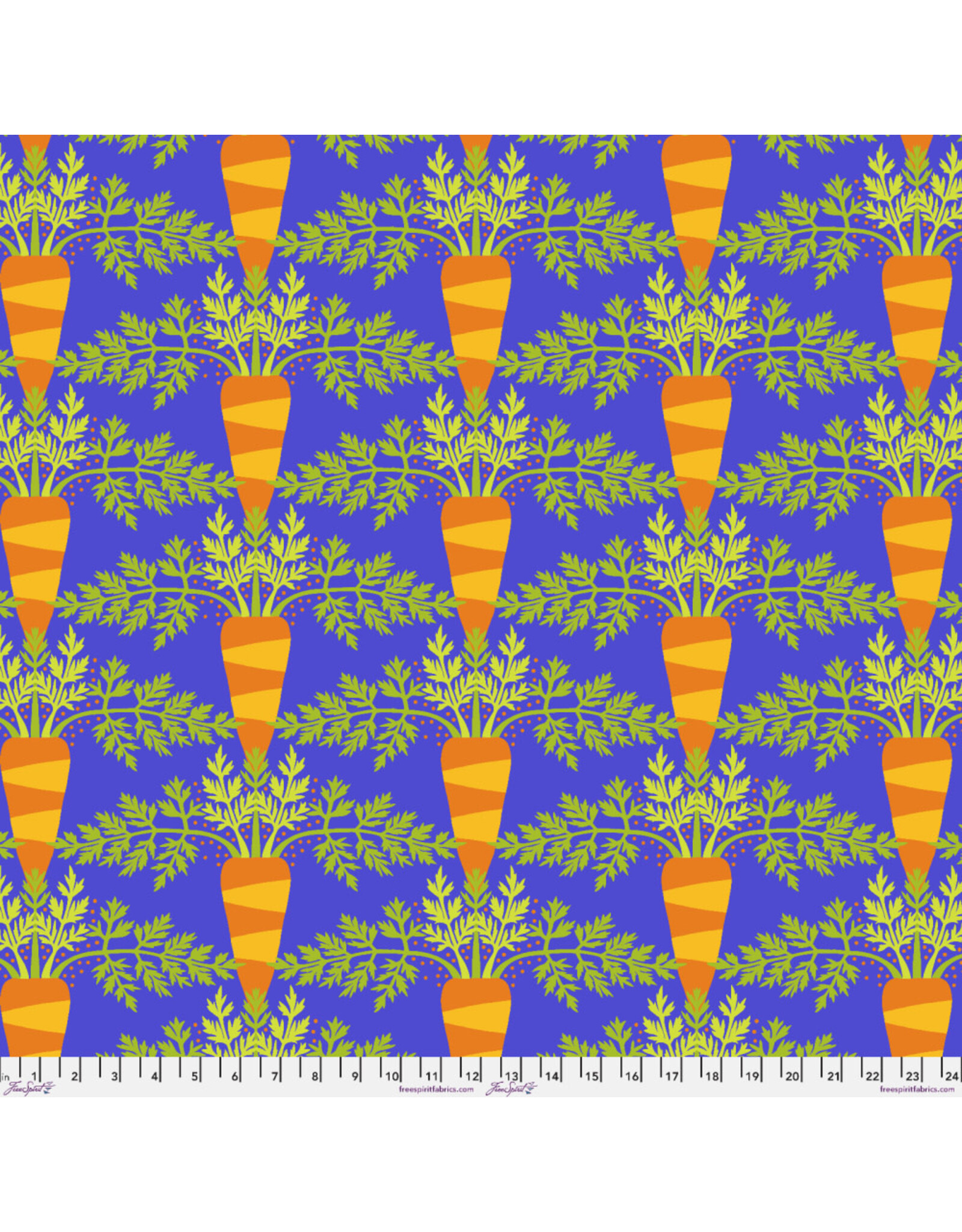 PD's Jane Sassaman Collection Vegetable Patch, Carrot in Blue, Dinner Napkin