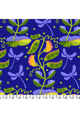 Jane Sassaman Vegetable Patch,  Pea in Blue, Fabric Half-Yards