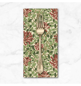 PD's William Morris Collection Morris & Co, Suffolk Holiday, Small Honeysuckle in Madder Leaf, Dinner Napkin