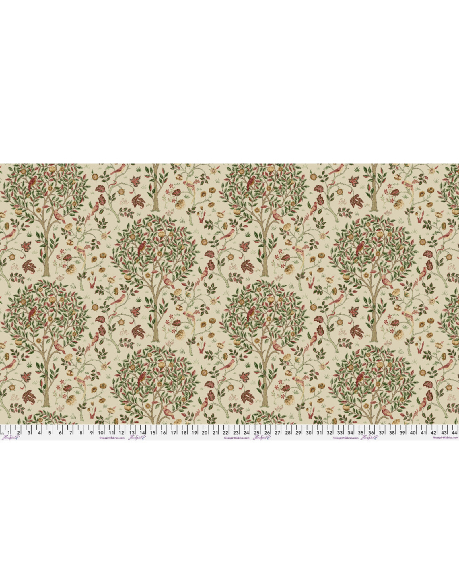 William Morris & Co. Morris & Co, Suffolk Holiday, Kelmscott Tree in Barbed Berry, Fabric Half-Yards
