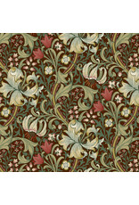 William Morris & Co. Morris & Co, Suffolk Holiday, Golden Lily in Ruby, Fabric Half-Yards