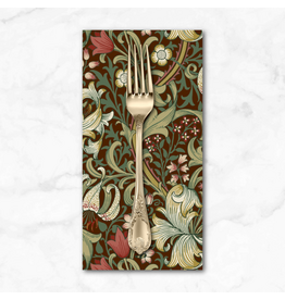 PD's William Morris Collection Morris & Co, Suffolk Holiday, Golden Lily in Ruby, Dinner Napkin