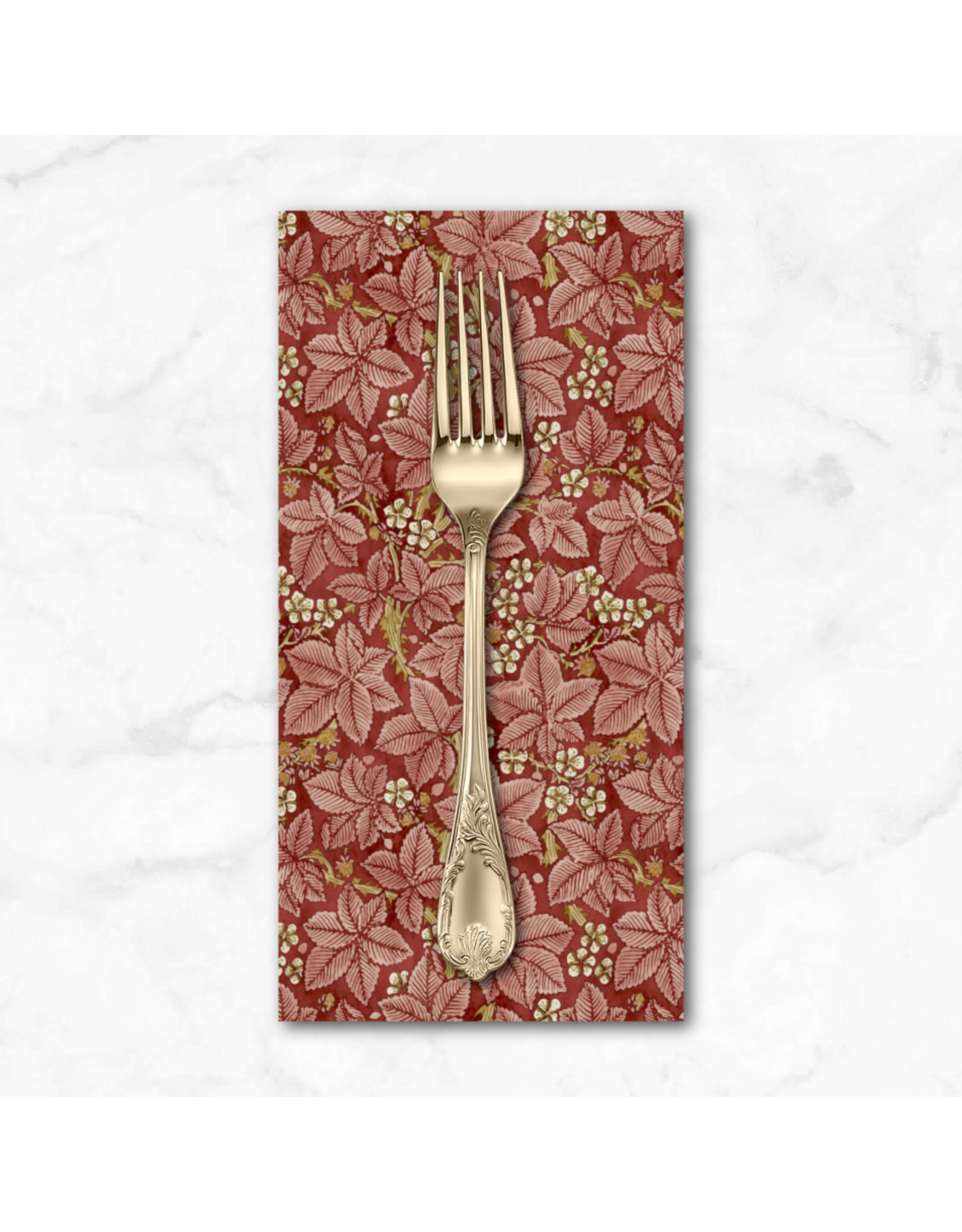 PD's William Morris Collection Morris & Co, Suffolk Holiday, Bramble in Scarlett, Dinner Napkin
