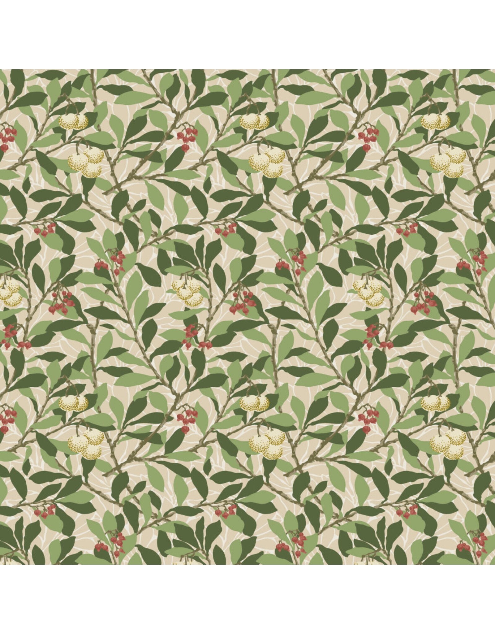 William Morris & Co. Morris & Co, Suffolk Holiday, Arbutus in Bay, Fabric Half-Yards