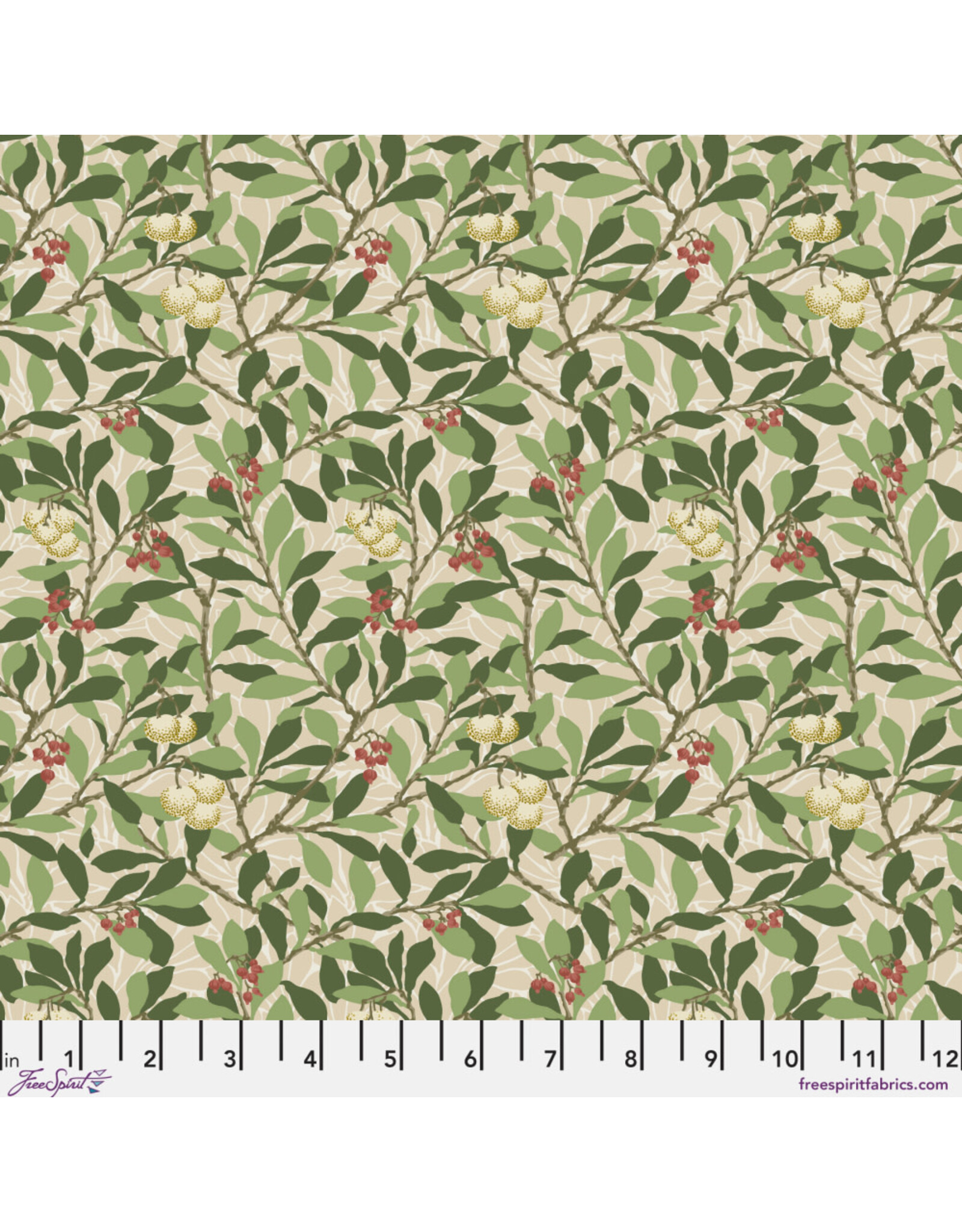 William Morris & Co. Morris & Co, Suffolk Holiday, Arbutus in Bay, Fabric Half-Yards