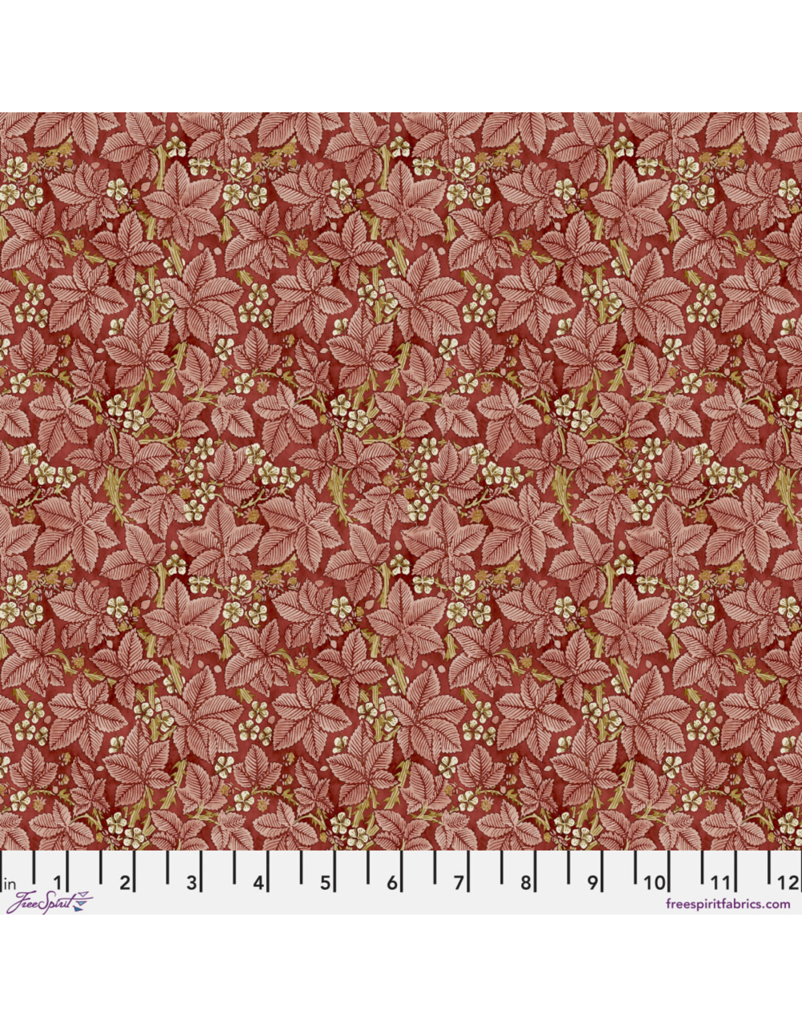 William Morris & Co. Morris & Co, Suffolk Holiday, Bramble in Scarlett, Fabric Half-Yards