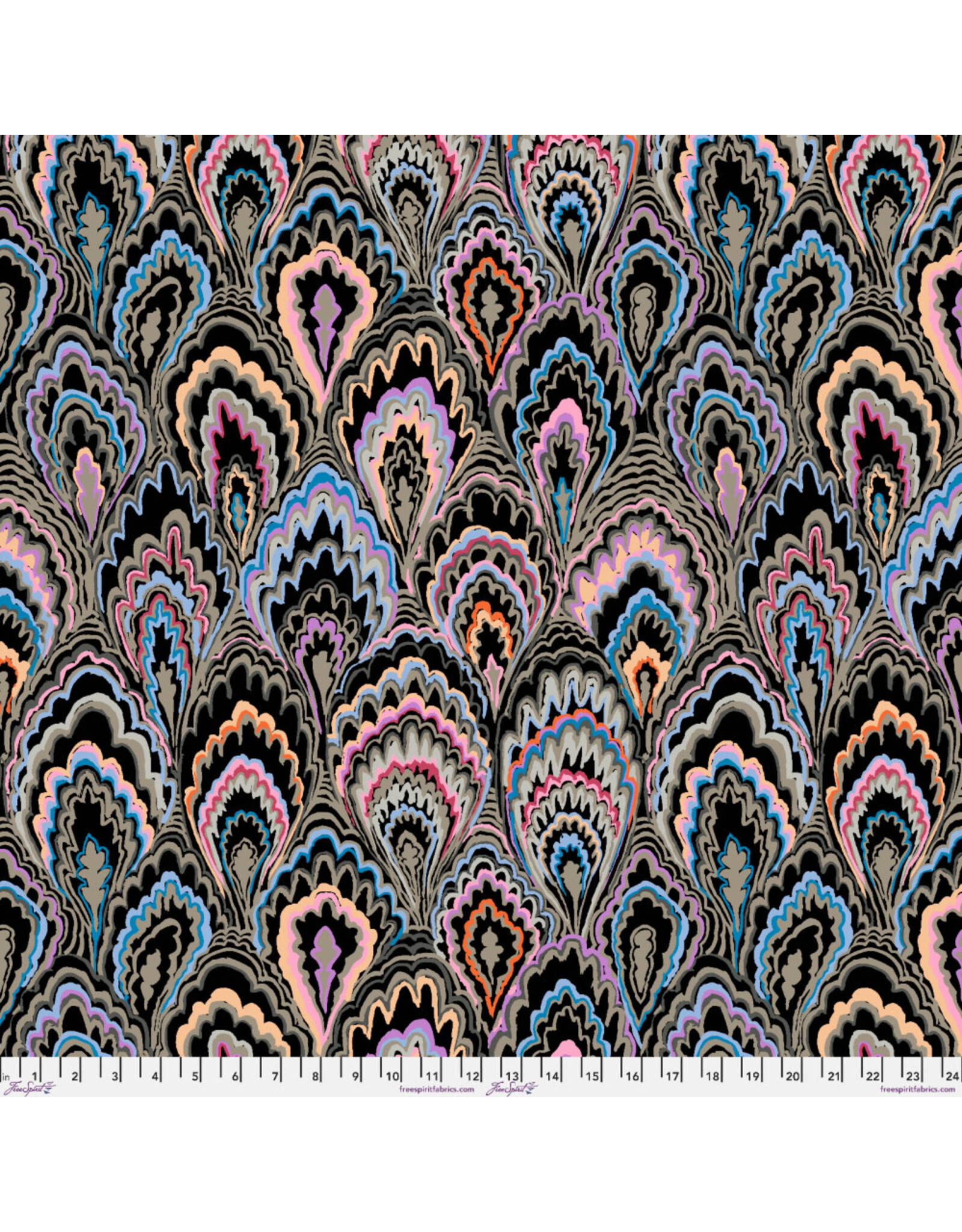 PD's Kaffe Fassett Collection Kaffe Collective, Marble Scallops in Black, Dinner Napkin