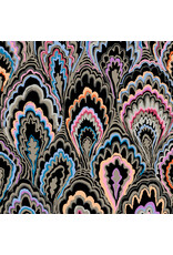 Kaffe Fassett Collective Kaffe Collective, Marble Scallops in Black, Fabric Half-Yards