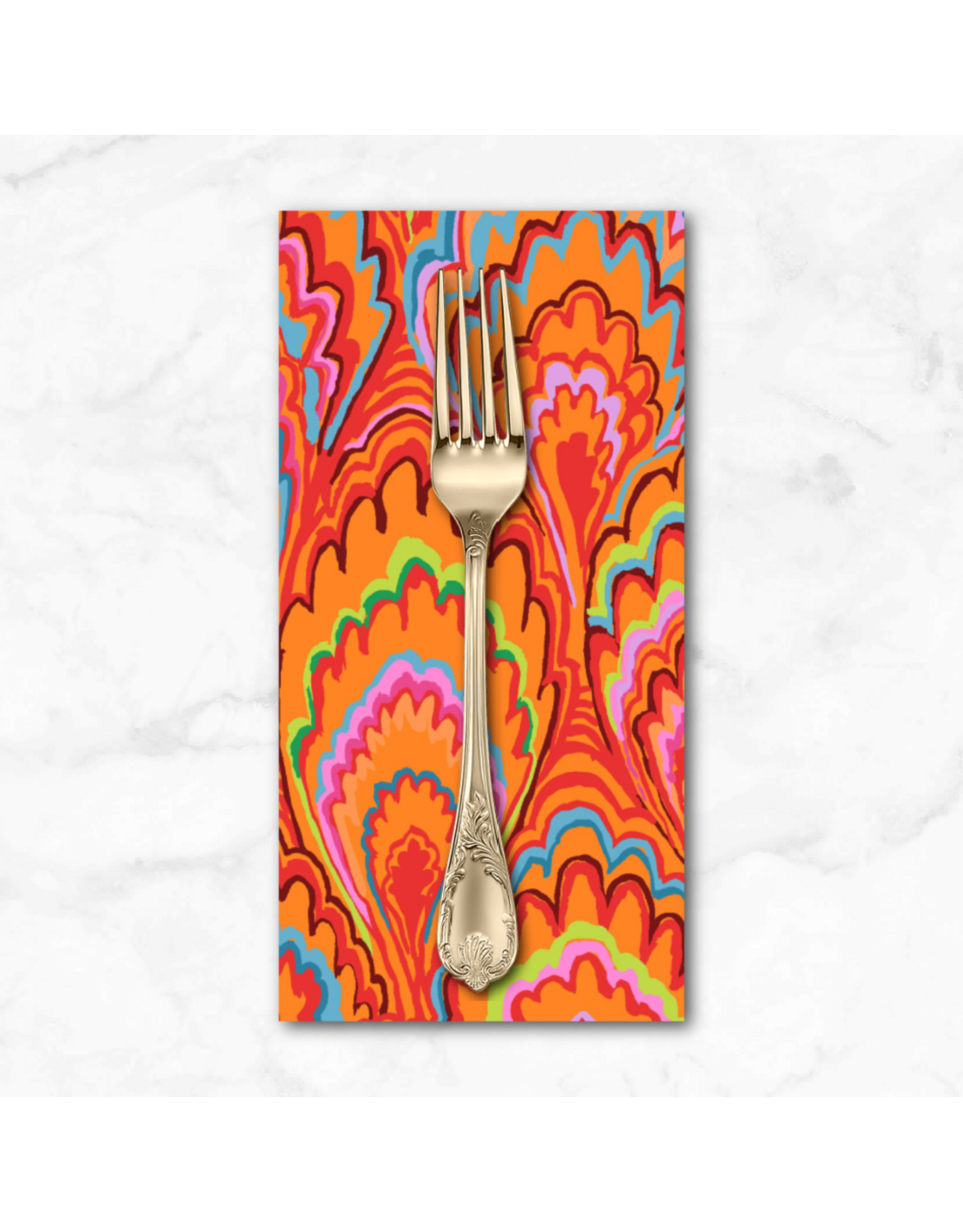 PD's Kaffe Fassett Collection Kaffe Collective, Marble Scallops in Red, Dinner Napkin
