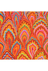 Kaffe Fassett Collective Kaffe Collective, Marble Scallops in Red, Fabric Half-Yards