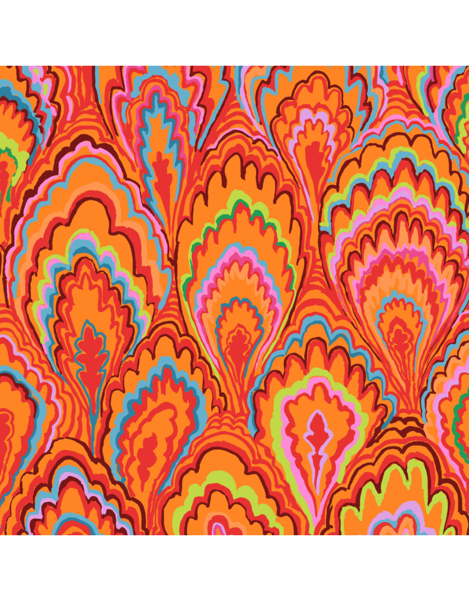 Kaffe Fassett Collective Kaffe Collective, Marble Scallops in Red, Fabric Half-Yards
