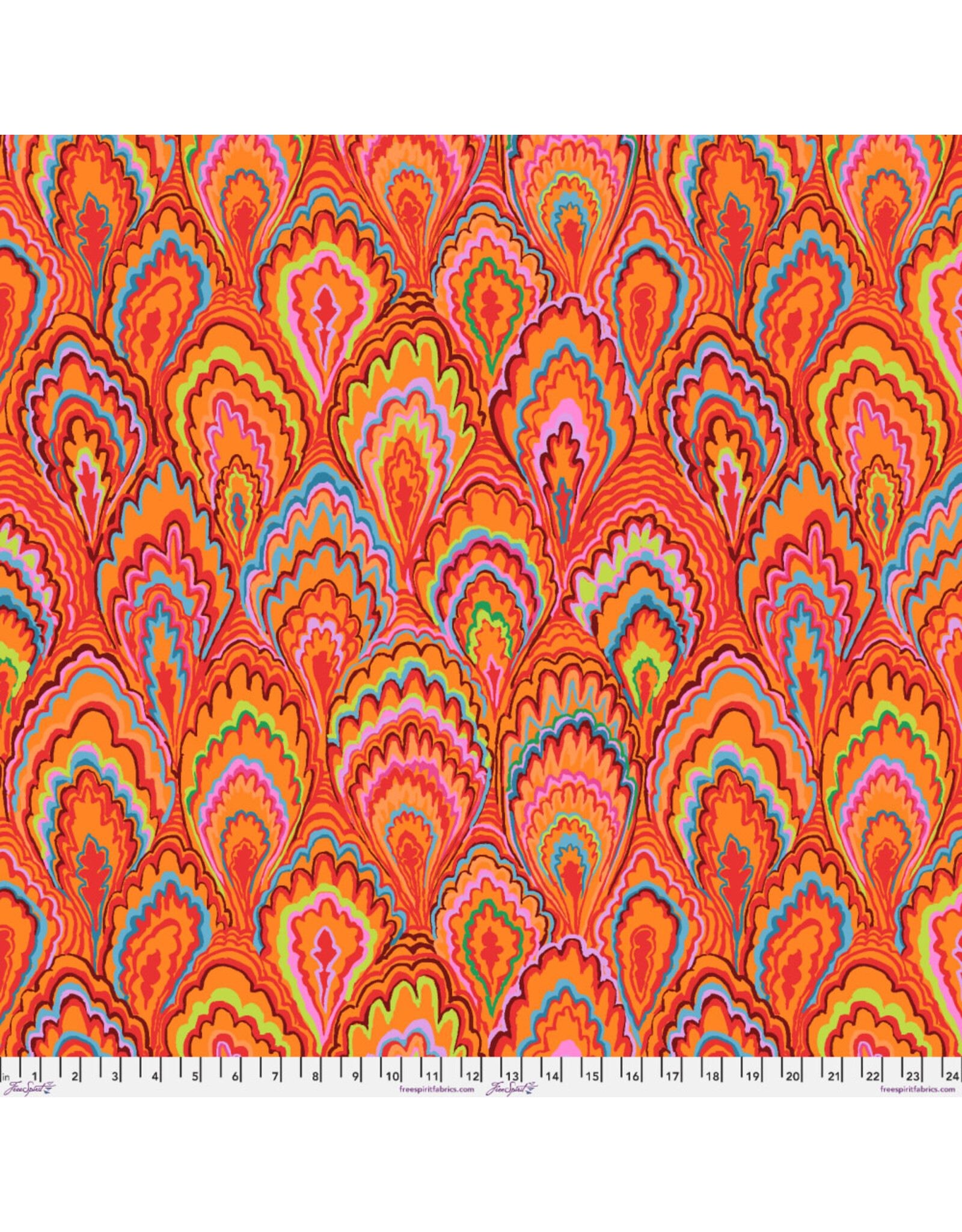 Kaffe Fassett Collective Kaffe Collective, Marble Scallops in Red, Fabric Half-Yards