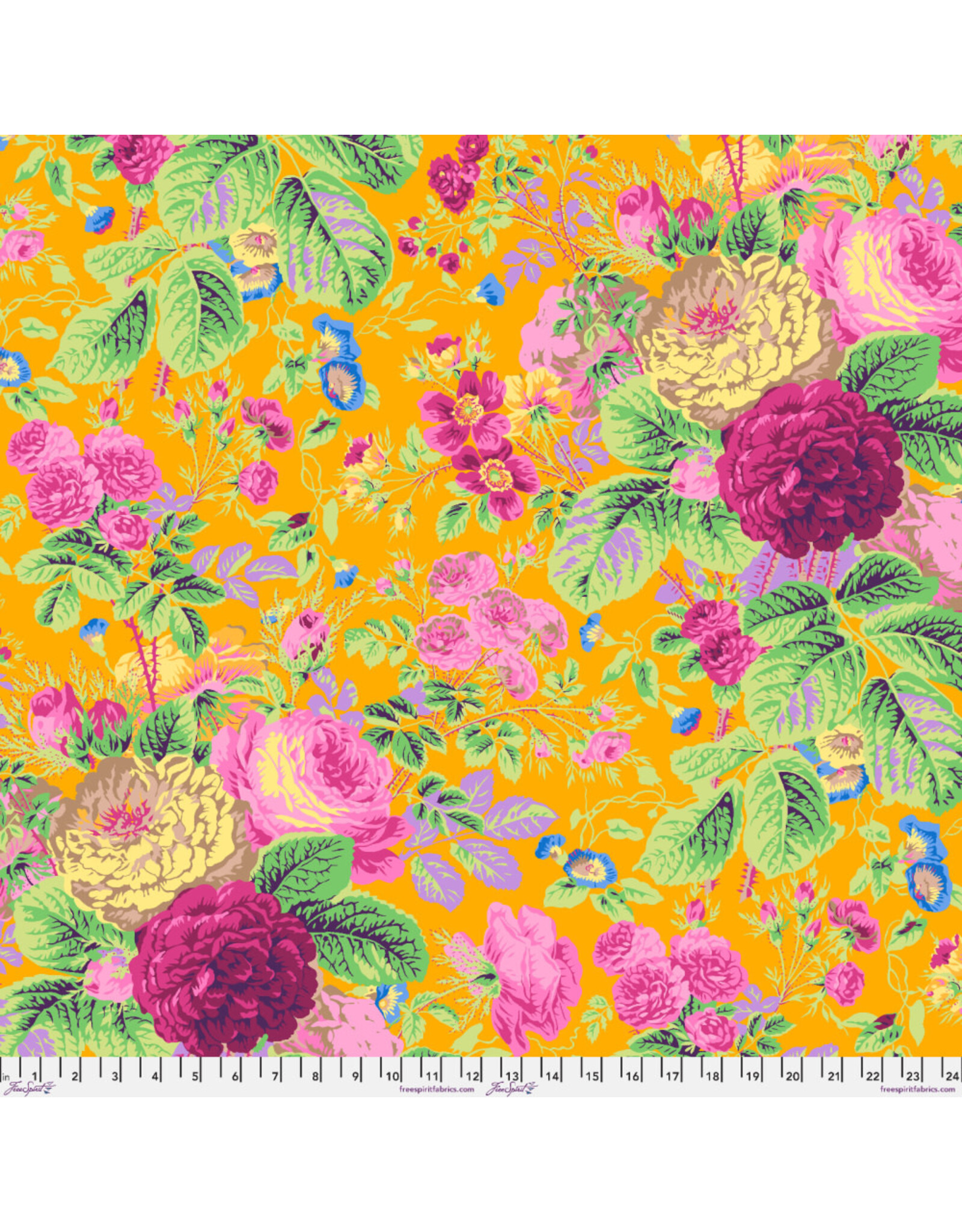 Kaffe Fassett Collective Kaffe Collective, Gradi Floral in Gold, Fabric Half-Yards