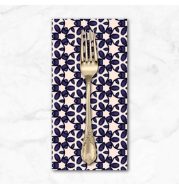 PD'S Free Spirit Collection Paradise Blooms, Garden Trellis in Navy, Dinner Napkin