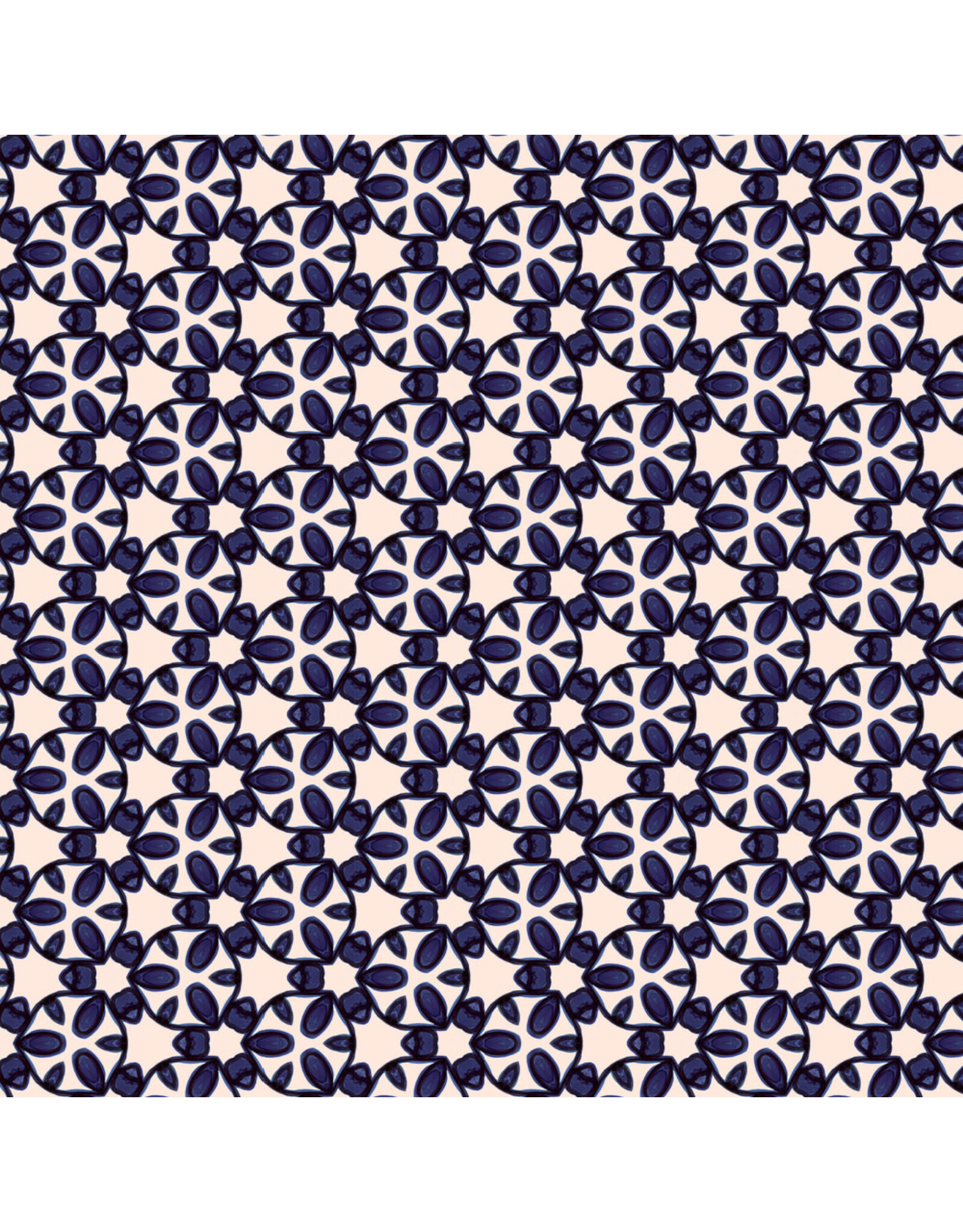 Free Spirit Paradise Blooms, Garden Trellis In Navy, Fabric Half-Yards