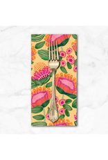 PD'S Free Spirit Collection Paradise Blooms, Playful Proteas in Apricot, Dinner Napkin