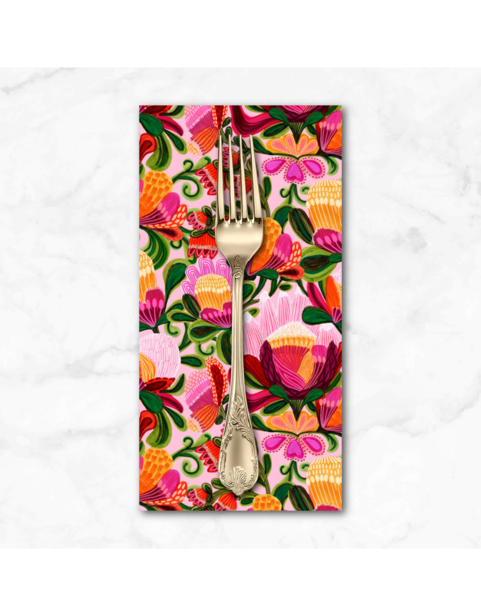 PD'S Free Spirit Collection Paradise Blooms, Rococo Garden in Blush, Dinner Napkin