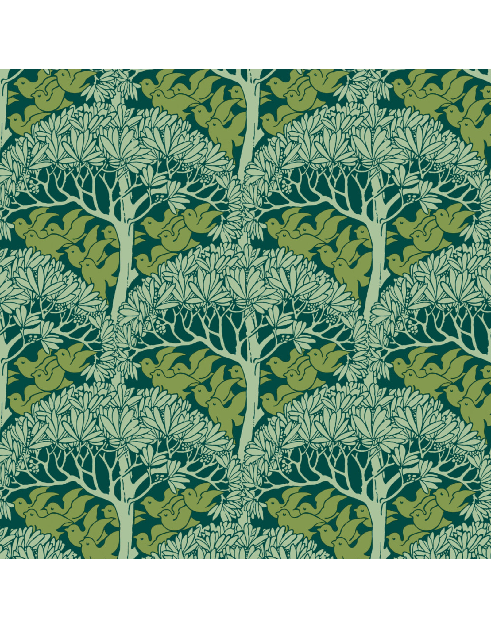 William Morris & Co. Morris & Co, Bedford Park, The Savric in Forest, Fabric Half-Yards